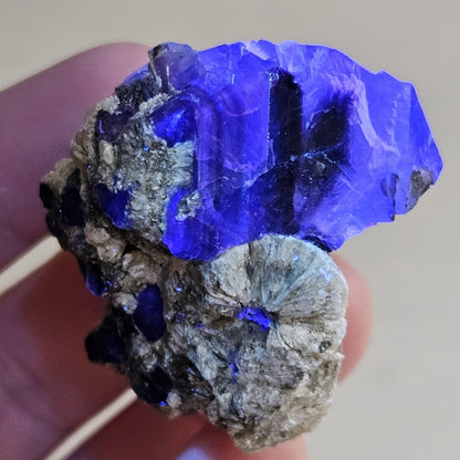 Yindu Fluorite Crystal, UV Reactive: Cubic Phantom Fluorite from the Cherry Pocket