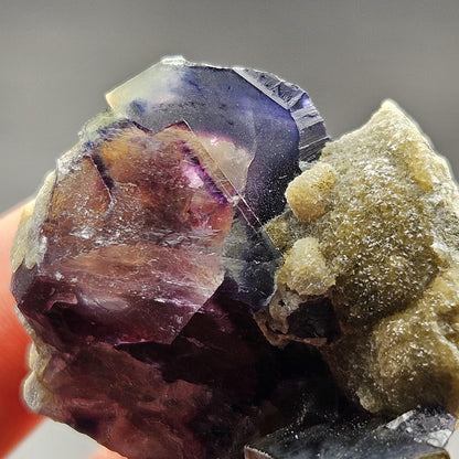 Yindu Fluorite Crystal, UV Reactive: Cubic Phantom Fluorite from the Cherry Pocket