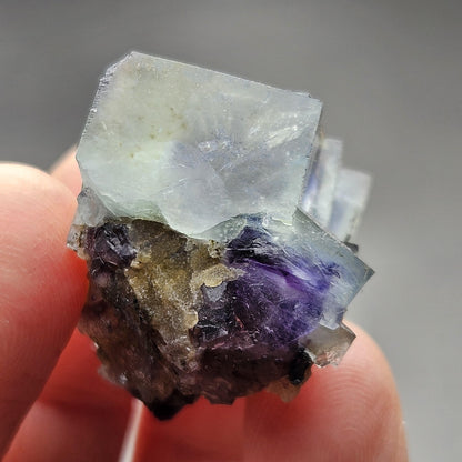 Yindu Phantom Fluorite Crystal, UV Reactive: Cubic Phantom Fluorite from the Cherry Pocket