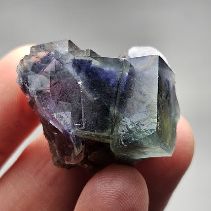 Yindu Phantom Fluorite Crystal, UV Reactive: Cubic Phantom Fluorite from the Cherry Pocket