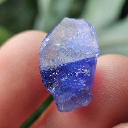 Terminated Indigo Tanzanite Crystal 2.67g, Raw Tanzanian Specimen with Rainbow Inclusions