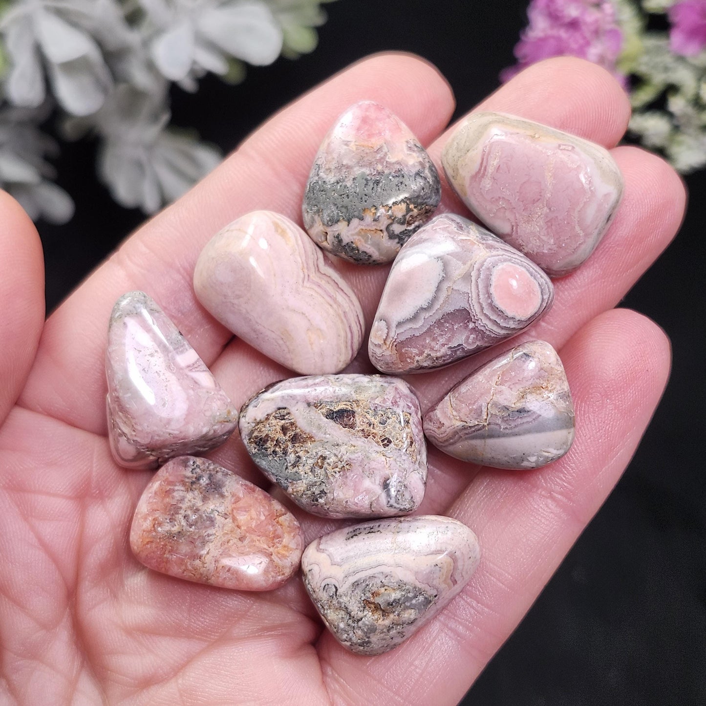 Rhodochrosite Tumbled Crystal, Natural Rhodochrosite