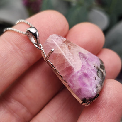 Cobaltoan Calcite Pendant, Sterling Silver Pink Cobalto Calcite Jewelry