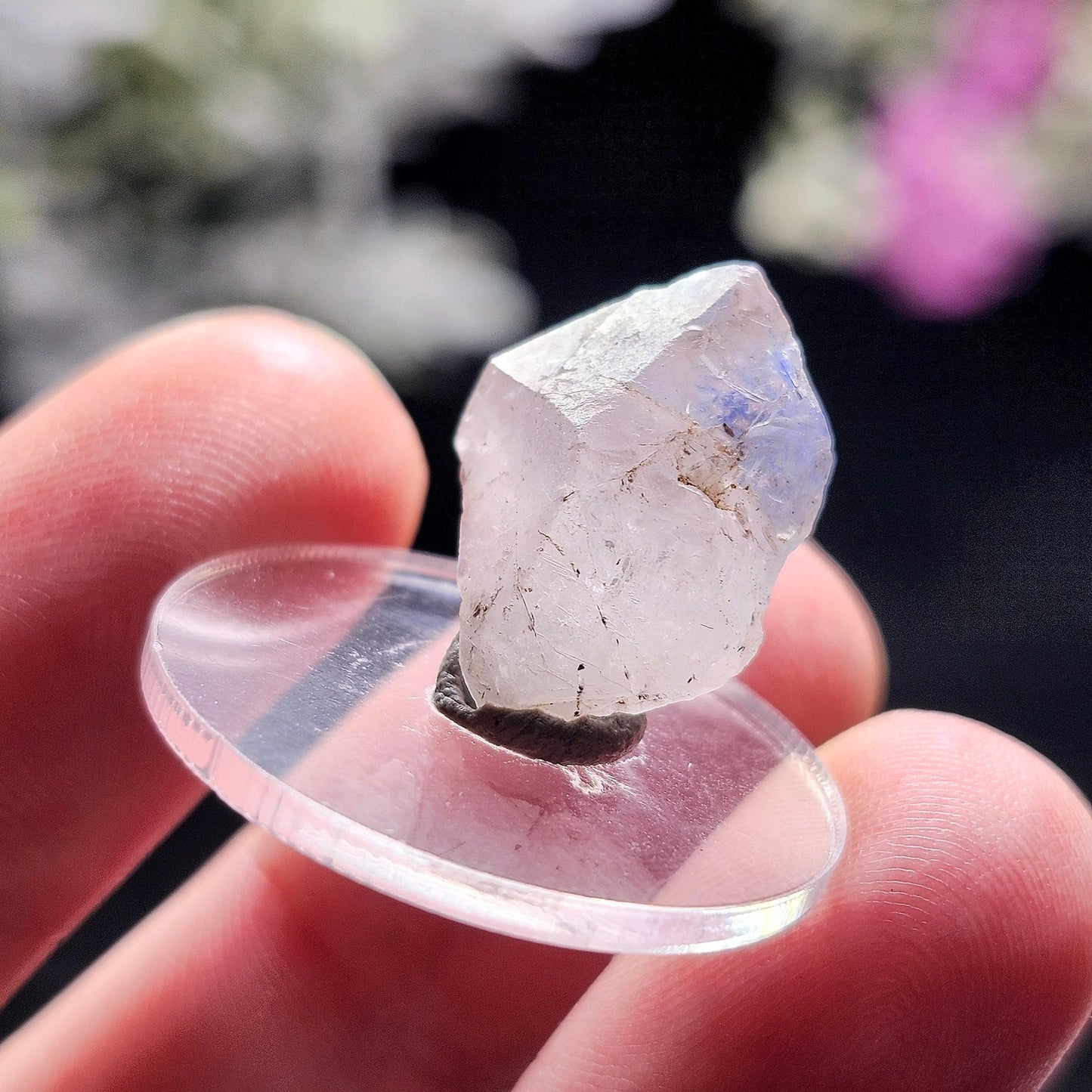 Fibrous Dumortierite Crystal, Dumortierite in Terminated Quartz