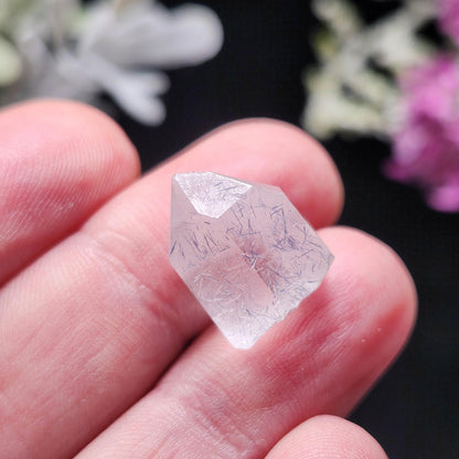 Fibrous Dumortierite Crystal, Dumortierite in Terminated Quartz