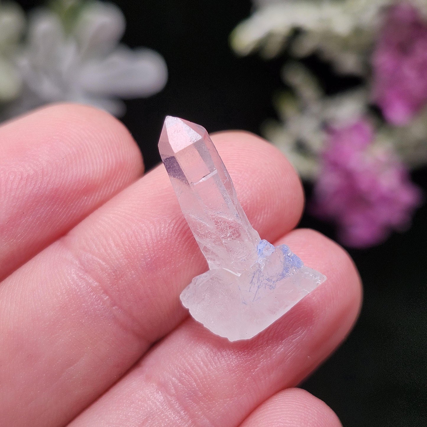 Fibrous Dumortierite Crystal, Dumortierite in Terminated Quartz