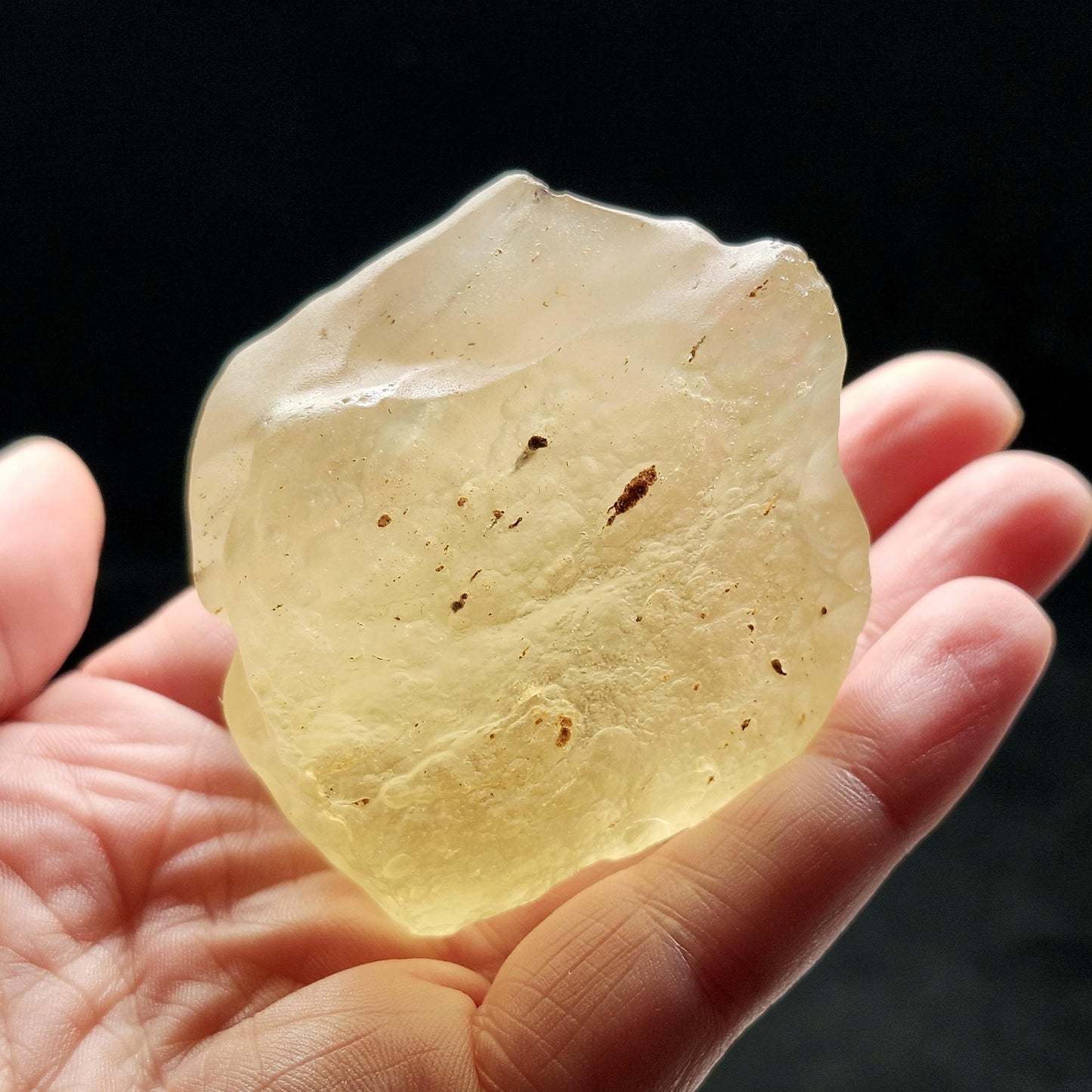 Libyan Desert Glass Specimen 110g, Raw Libyan Gold Tektite