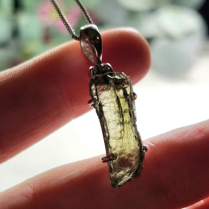 Moldavite Pendant, Authentic Sterling Silver Moldavite Tektite Necklace, Genuine Moldavite Crystal