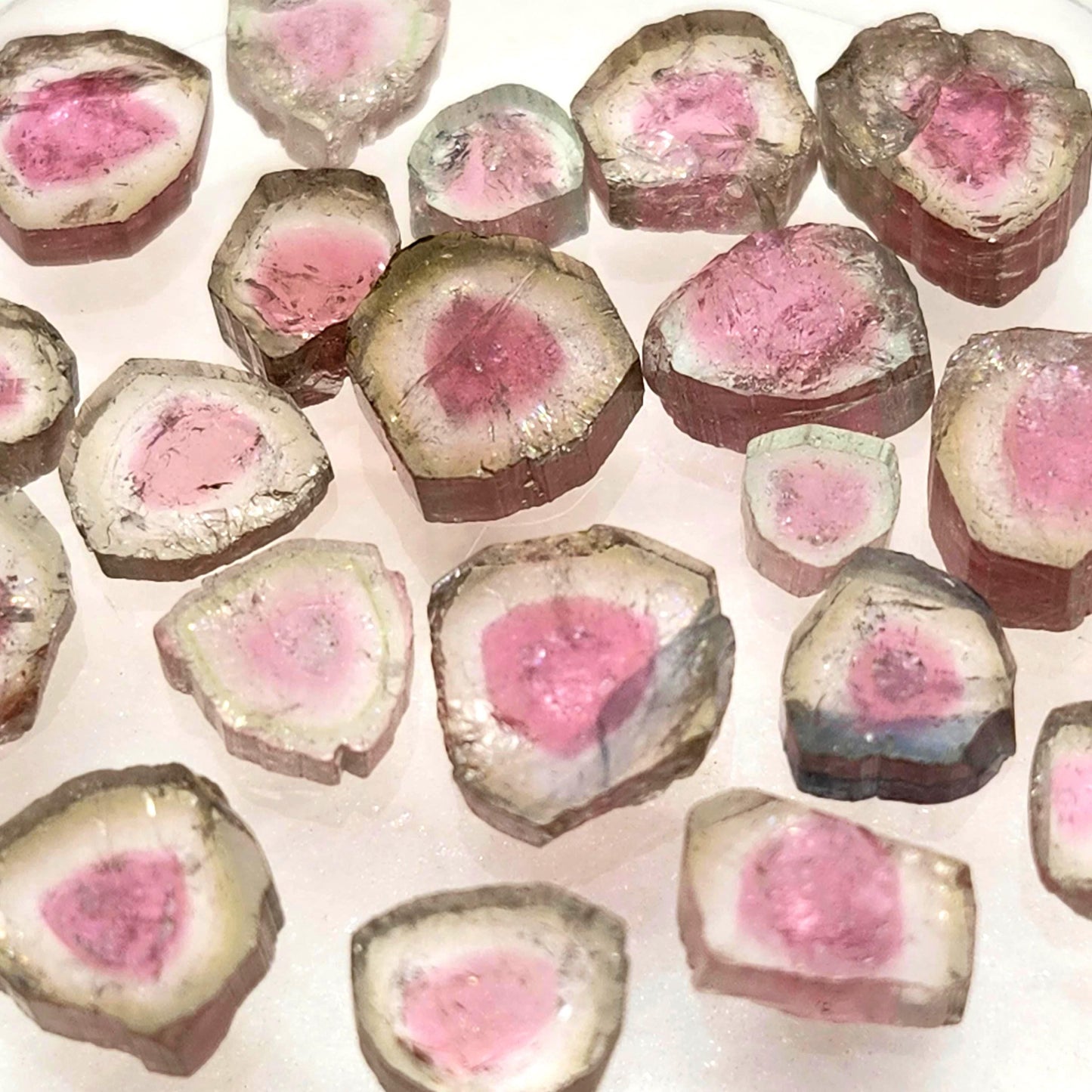 Pink Watermelon Tourmaline Crystal Slice