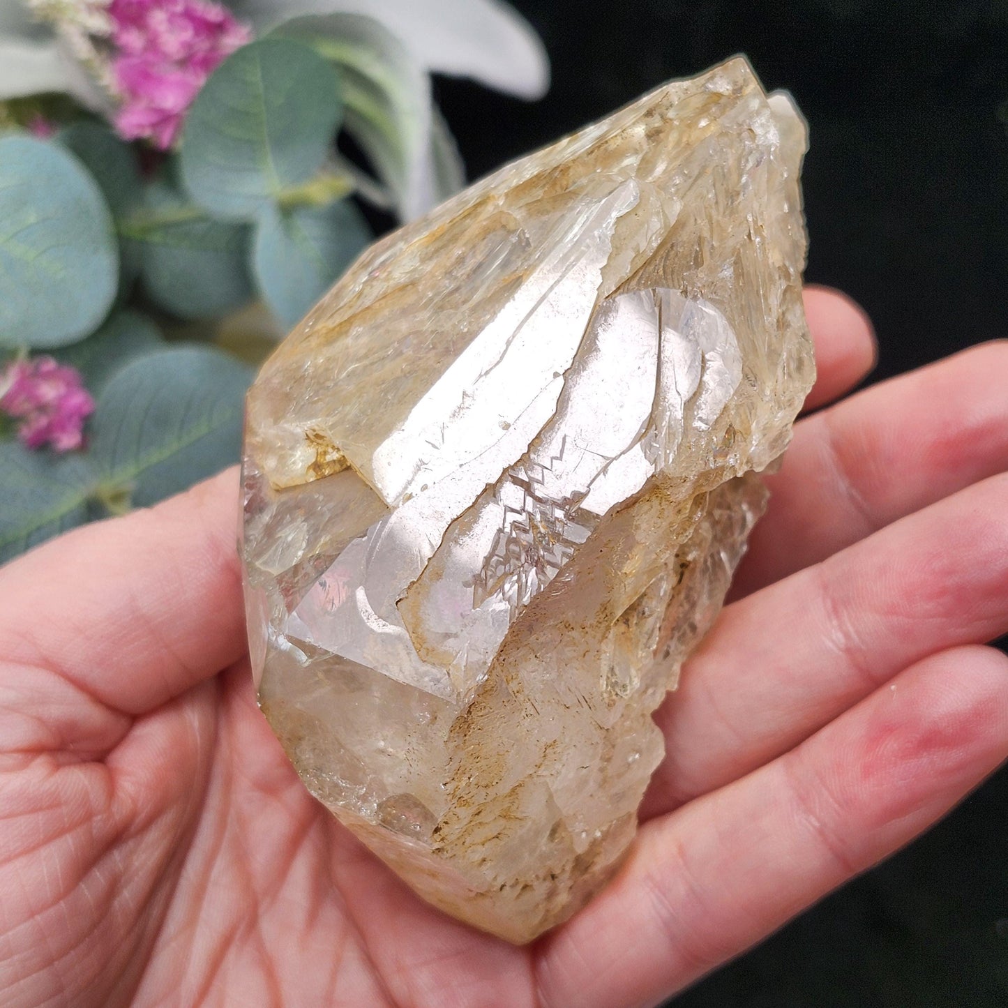 Rainbow Herkimer Diamond Quartz 247g, Skeletal Herkimer Crystal with Rainbow Inclusion