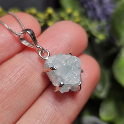 Blue Euclase Pendant, Sterling Silver Euclase Necklace, RARE Euclase Jewelry