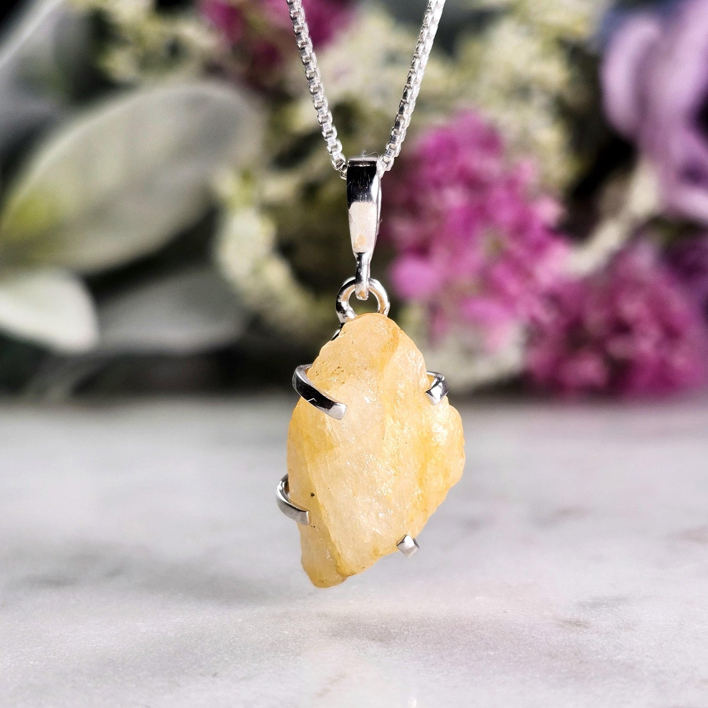 Golden Phenacite Pendant, Sterling Silver Phenakite Necklace, Phenacite Necklace