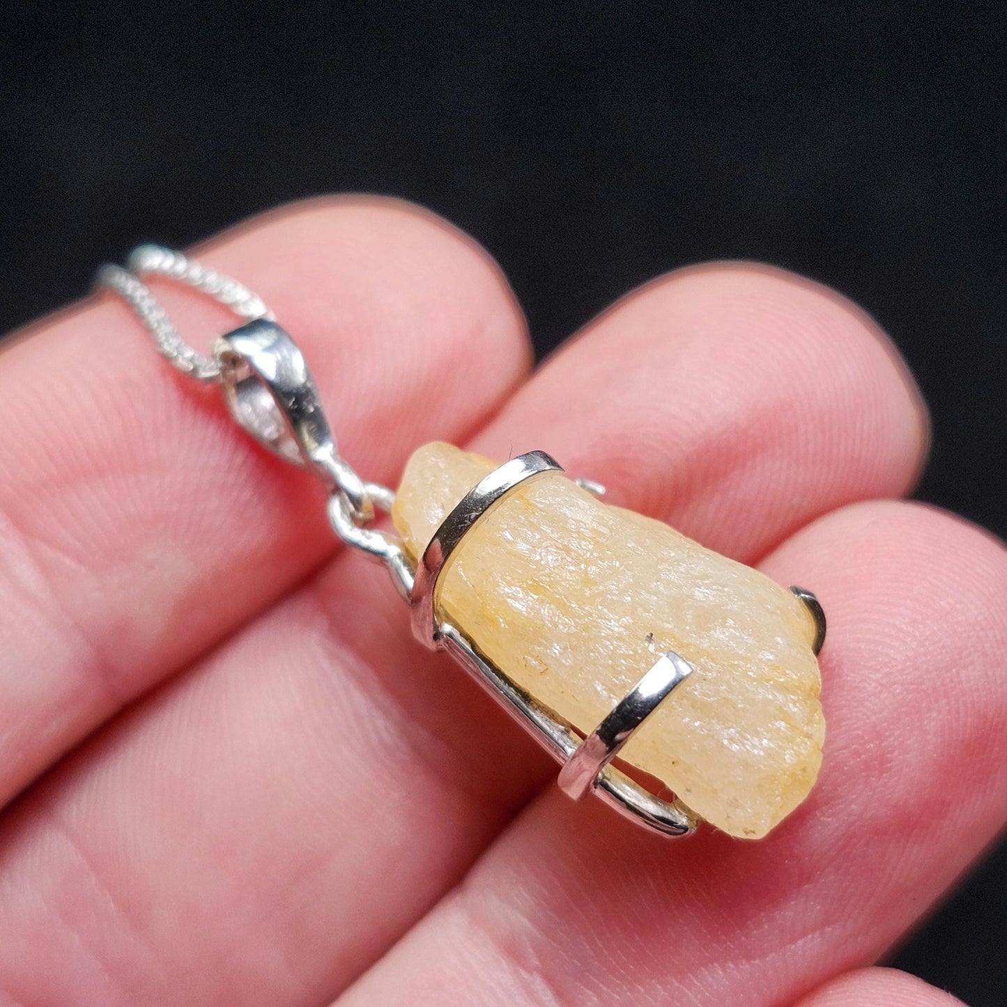 Golden Phenacite Pendant, Sterling Silver Phenakite Necklace, Phenacite Necklace