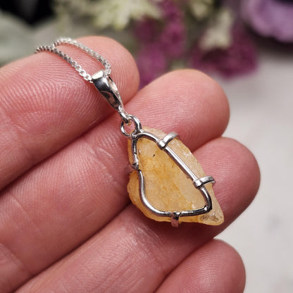 Golden Phenacite Pendant, Sterling Silver Phenakite Necklace, Phenacite Necklace