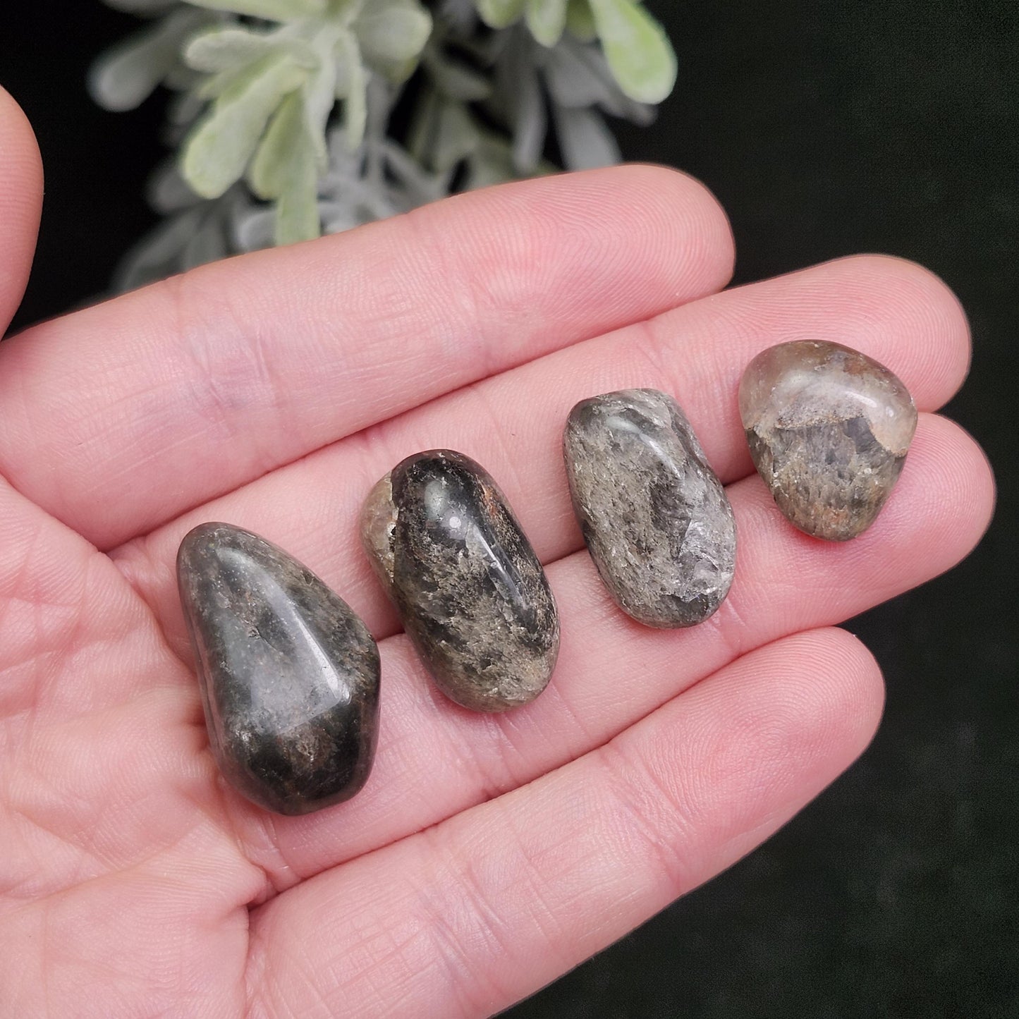 Smoky Quartz with Iron Inclusions, Goethite Quartz Tumbled Stone