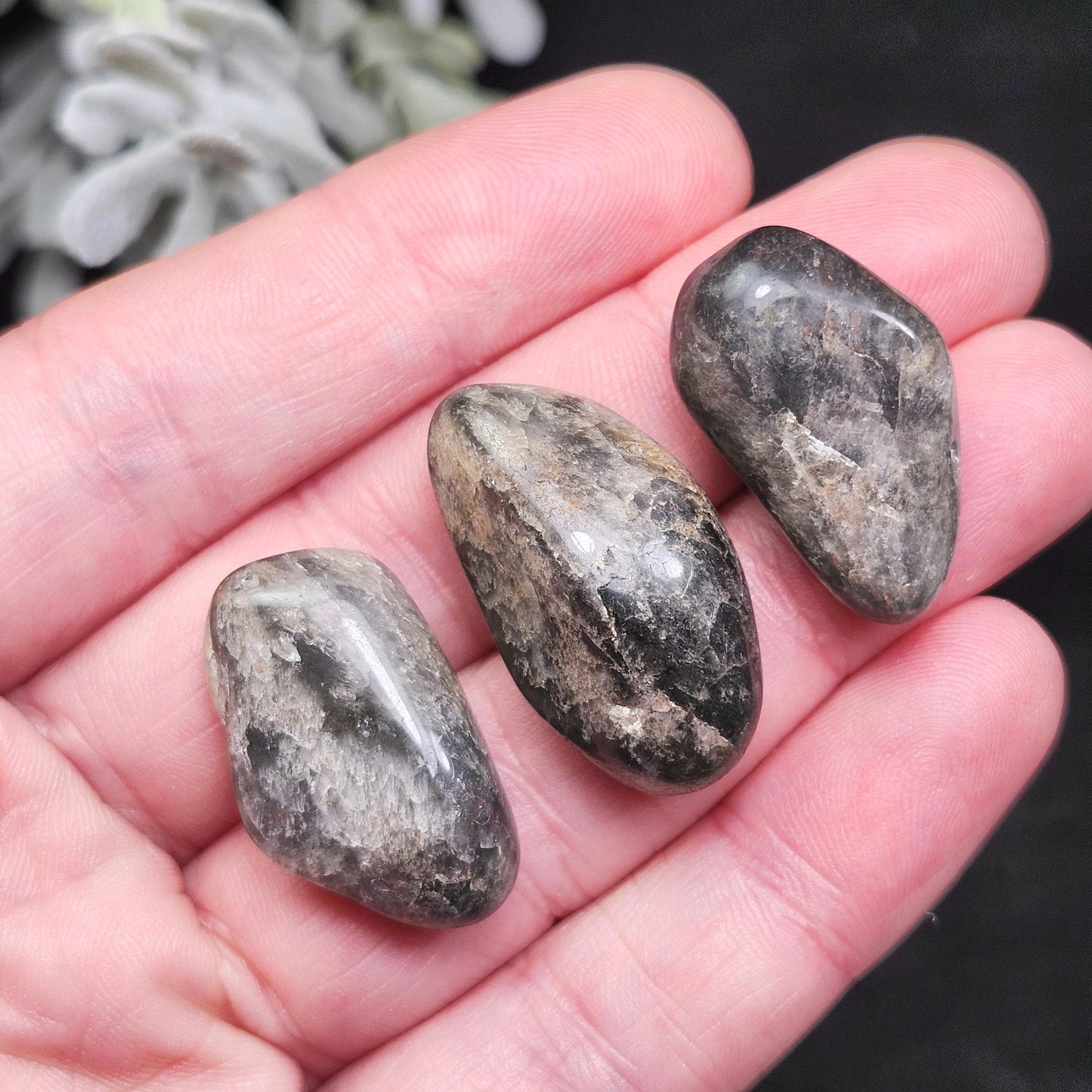 Smoky Quartz with Iron Inclusions, Goethite Quartz Tumbled Stone
