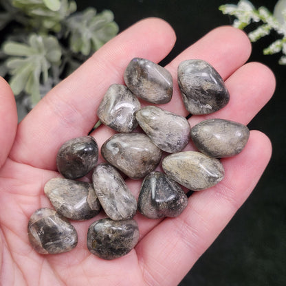 Smoky Quartz with Iron Inclusions, Goethite Quartz Tumbled Stone
