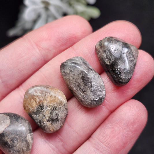 Smoky Quartz with Iron Inclusions, Goethite Quartz Tumbled Stone