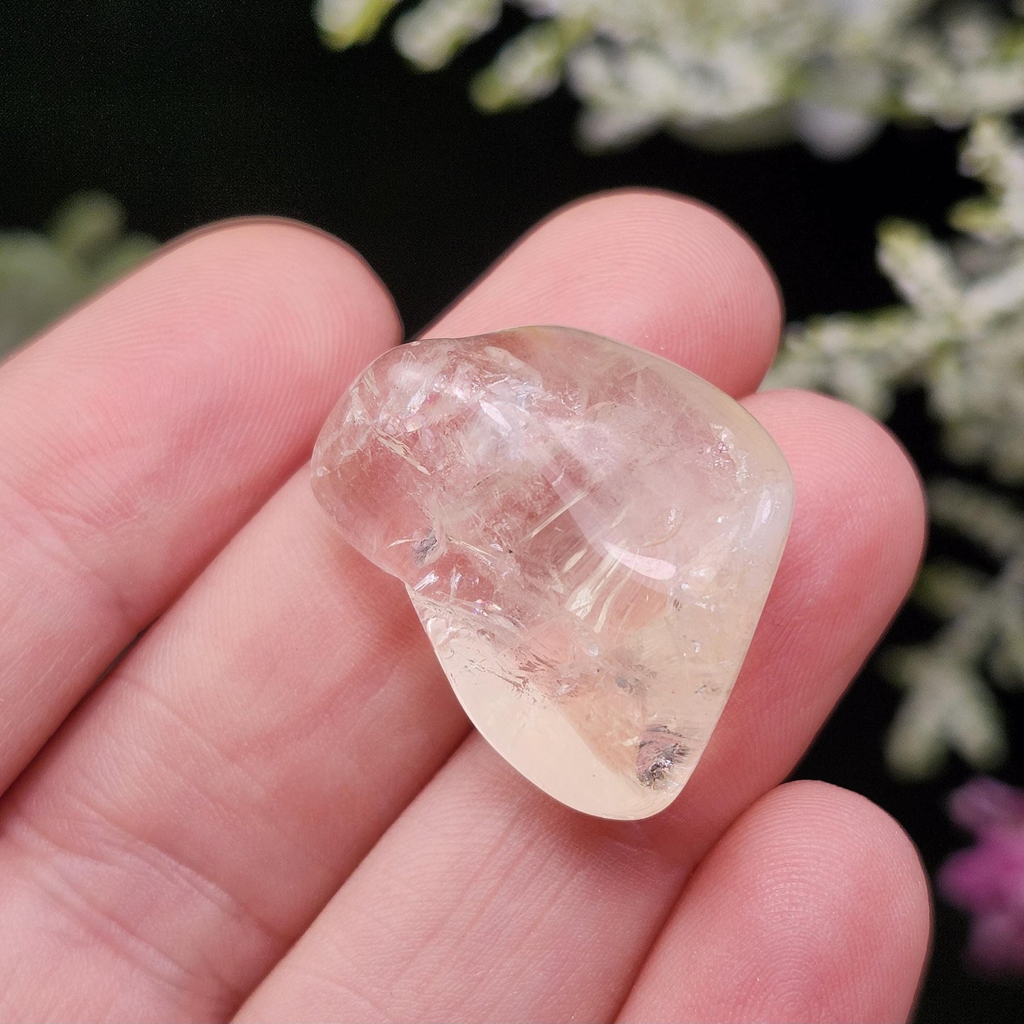 Champagne Citrine Tumbled Stone, Pale Yellow Quartz