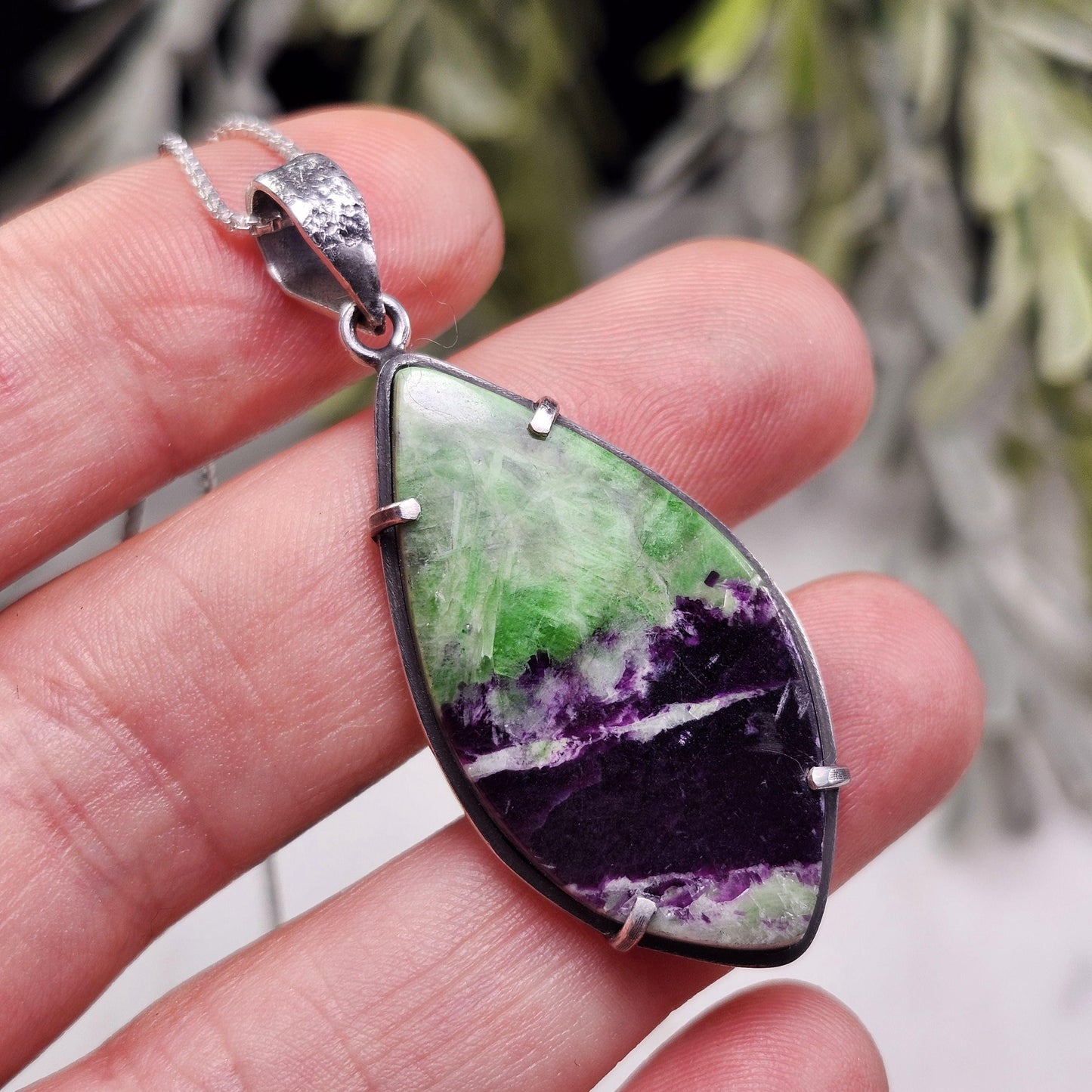 Kammererite Pendant, Sterling Silver