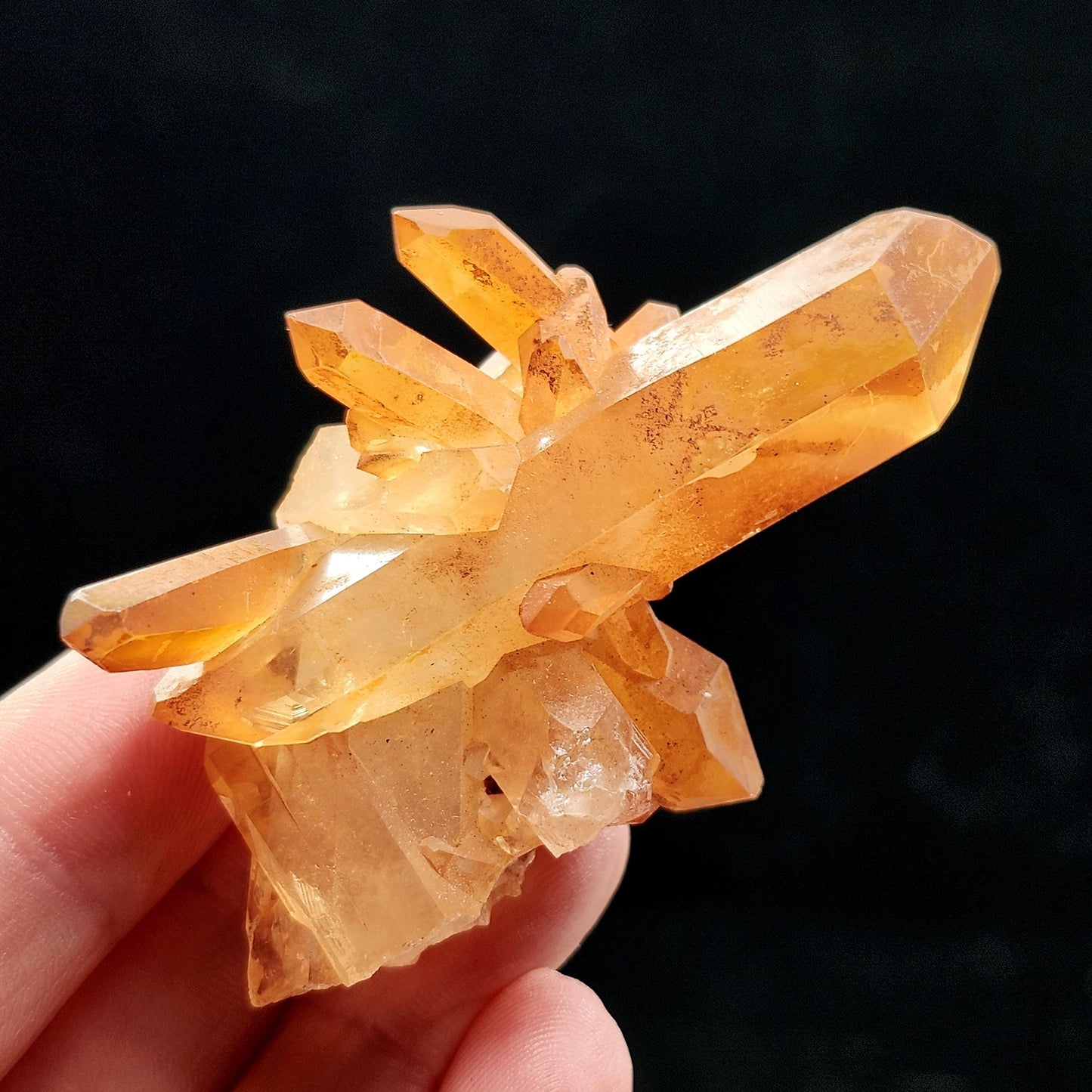 Tangerine Quartz Cluster, Brazilian Hematoid Quartz Stone 40