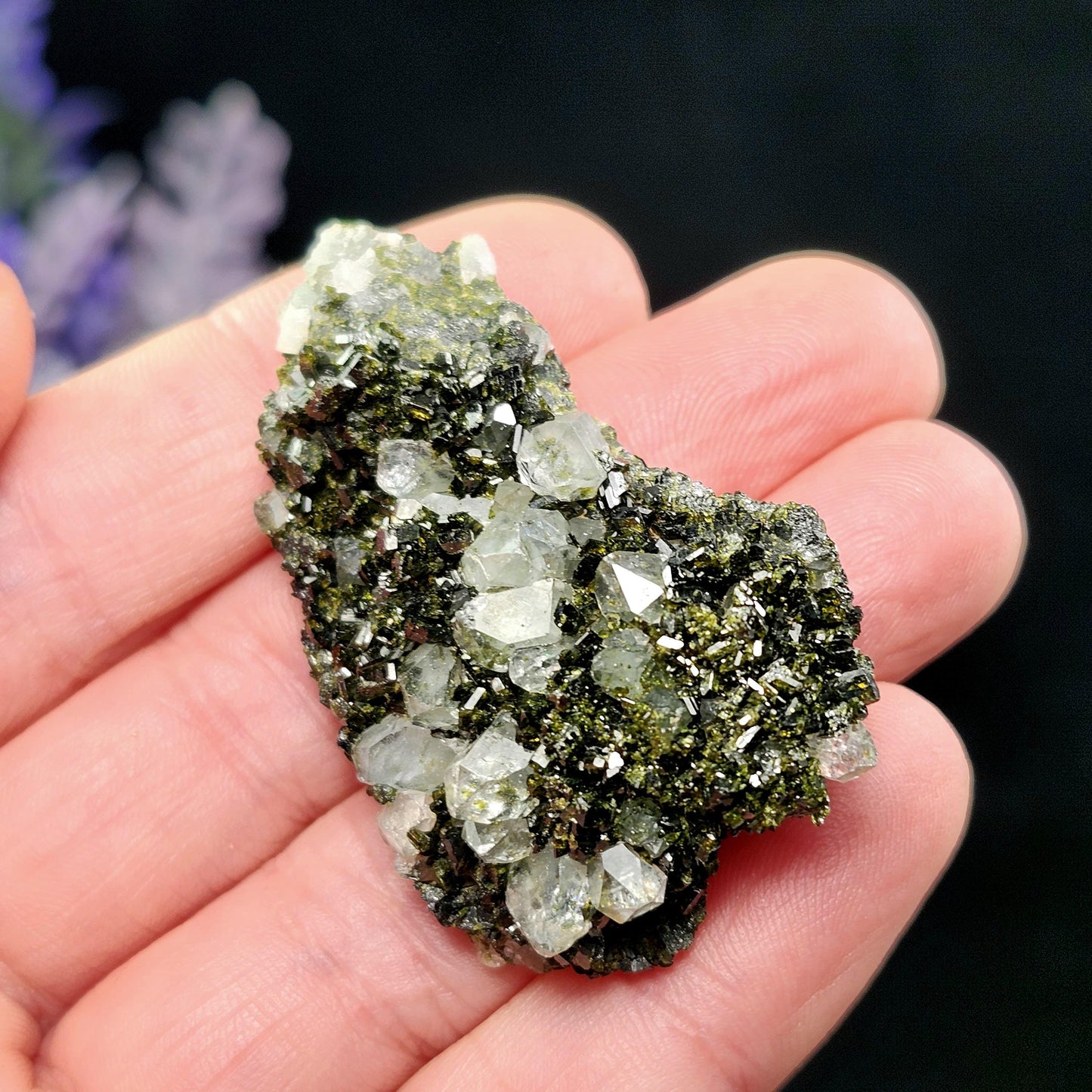 Forest Epidote, Turkish Epidote and Quartz Cluster Specimen