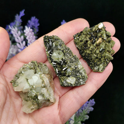 Forest Epidote, Turkish Epidote and Quartz Cluster Specimen