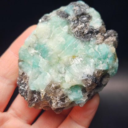 Hindu Kush Emerald, Black Tourmaline & Smoky Quartz Crystal Cluster, Raw Green Emerald from Afghanistan, 99 grams