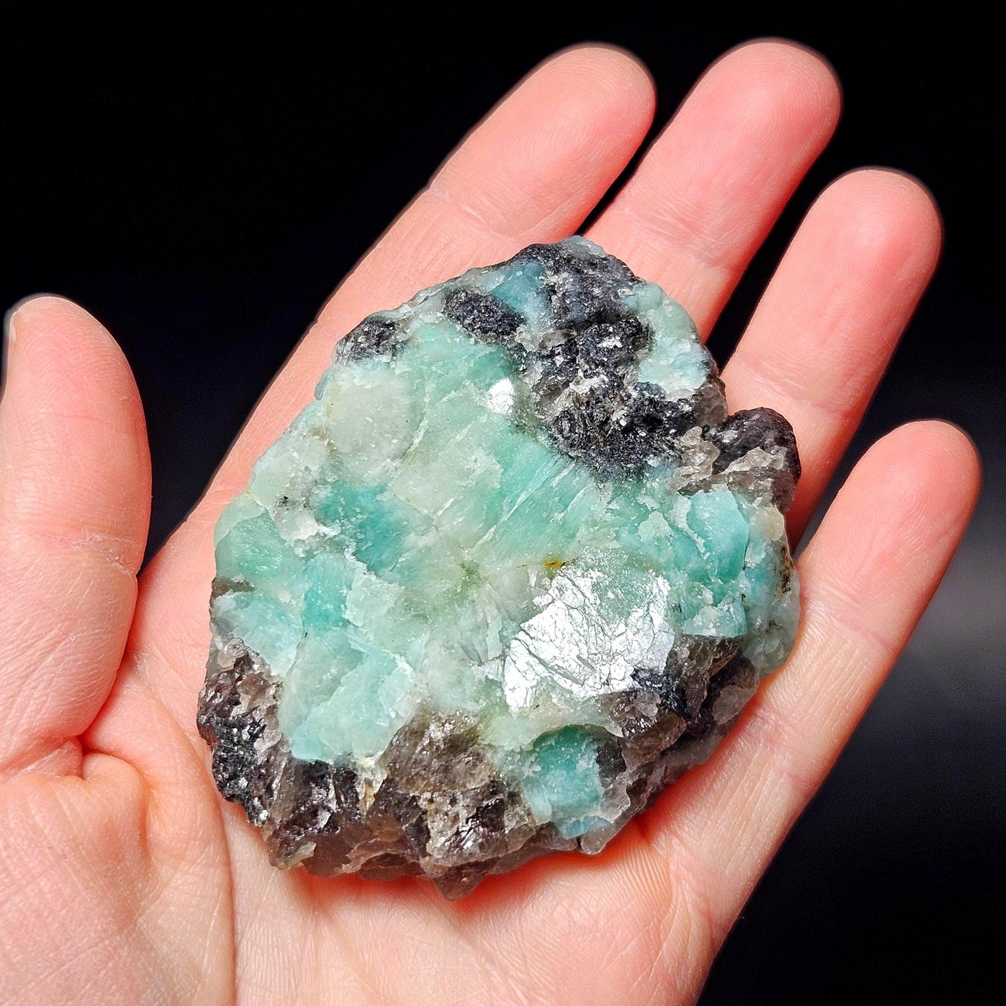 Hindu Kush Emerald, Black Tourmaline & Smoky Quartz Crystal Cluster, Raw Green Emerald from Afghanistan, 99 grams