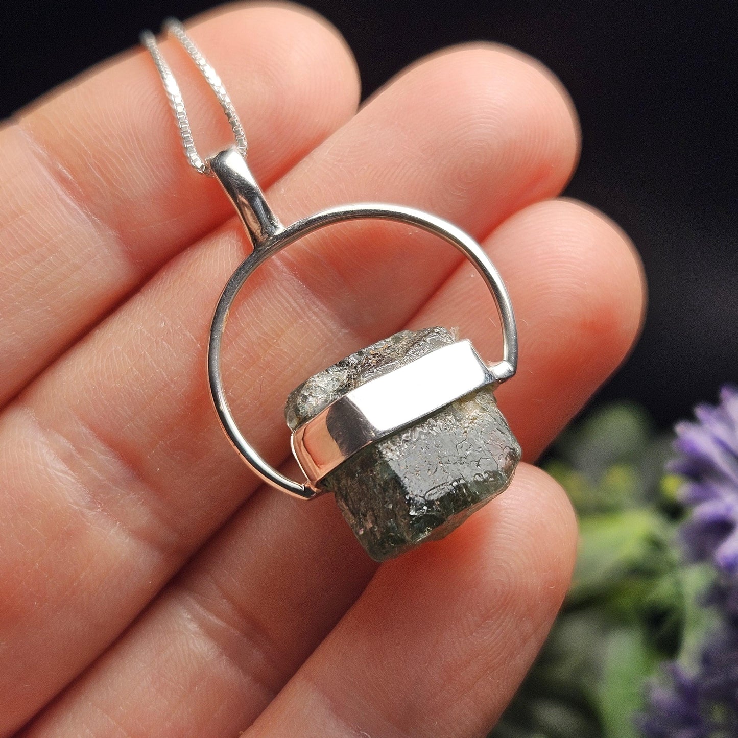 Grandidierite Crystal Pendant, Grandidierite Sterling Silver Necklace