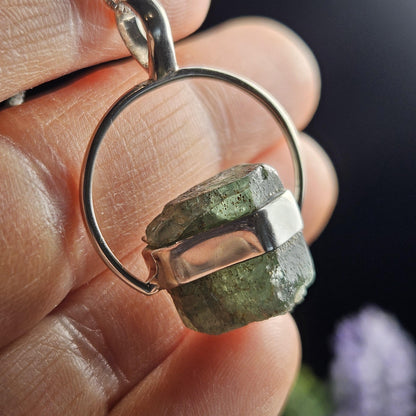 Grandidierite Crystal Pendant, Grandidierite Sterling Silver Necklace
