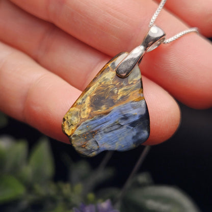 Pietersite Crystal Pendant, Namibian Pietersite Sterling Silver Necklace