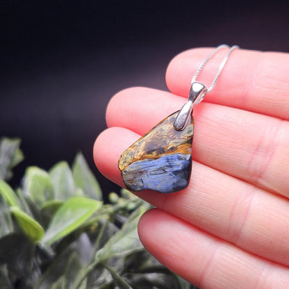 Pietersite Crystal Pendant, Namibian Pietersite Sterling Silver Necklace