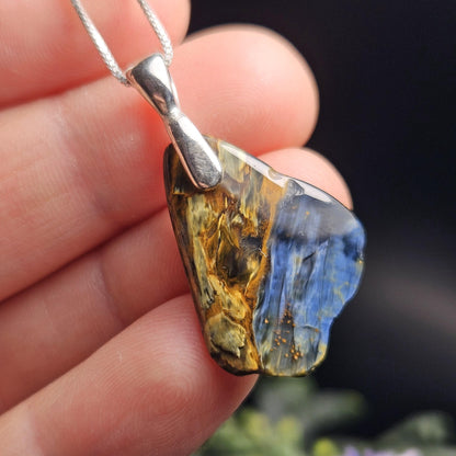 Pietersite Crystal Pendant, Namibian Pietersite Sterling Silver Necklace