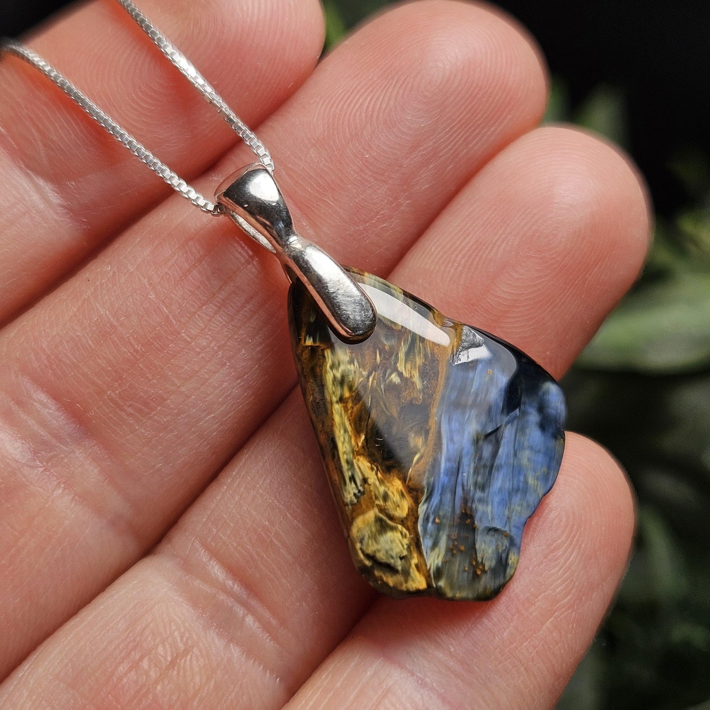 Pietersite Crystal Pendant, Namibian Pietersite Sterling Silver Necklace
