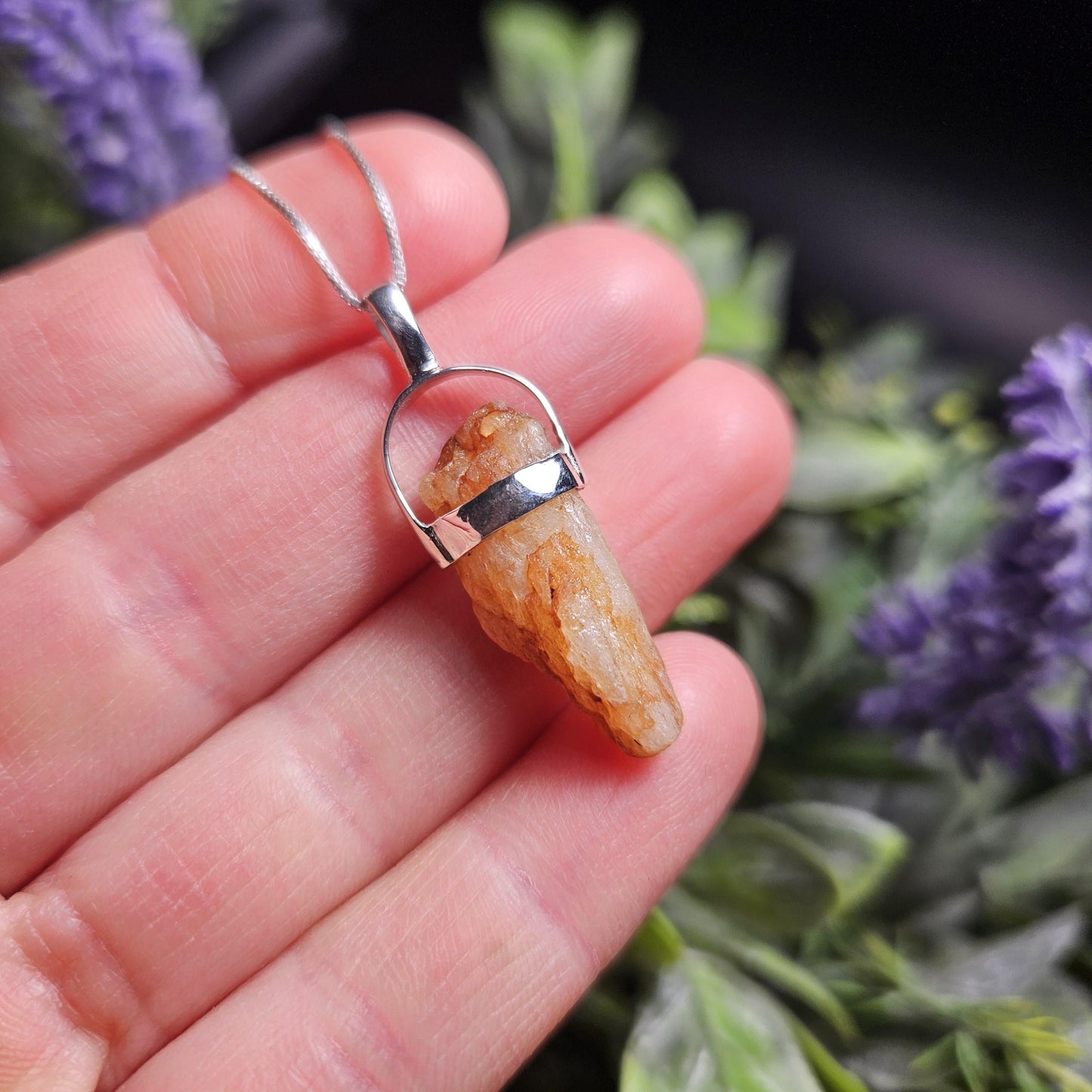 Golden Phenacite Crystal Pendant, Phenacite Sterling Silver Necklace