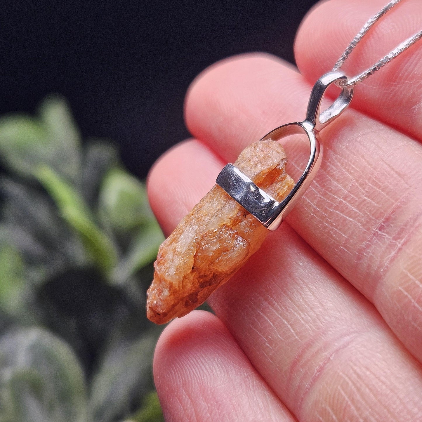 Golden Phenacite Crystal Pendant, Phenacite Sterling Silver Necklace