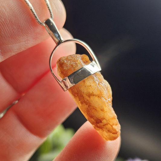 Golden Phenacite Crystal Pendant, Phenacite Sterling Silver Necklace