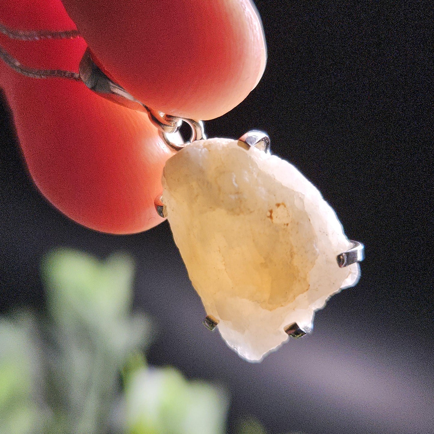 Golden Phenacite Cystal Pendant, Phenacite Sterling Silver Necklace