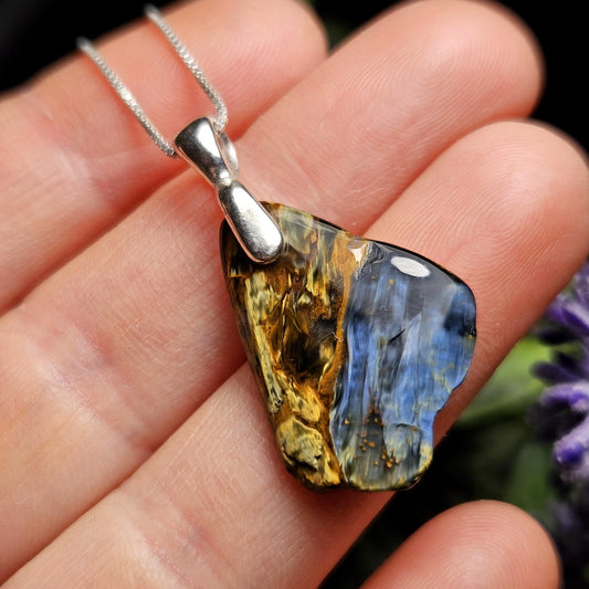 Pietersite Crystal Pendant, Namibian Pietersite Sterling Silver Necklace