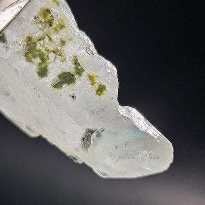 Ajoite Phantom in Quartz Crystal Pendant, Ajoite Sterling Silver Necklace