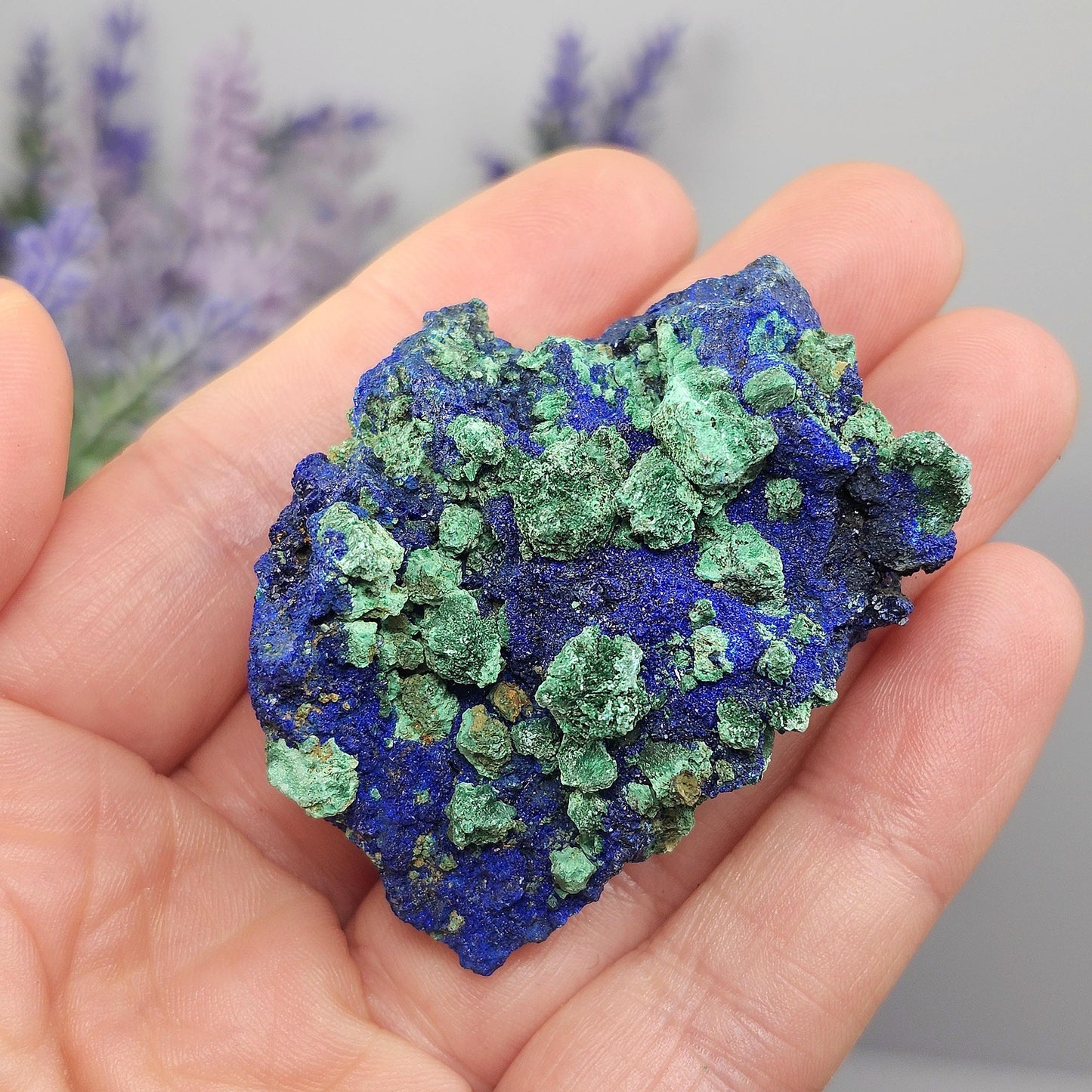 Azurite & Malachite Crystal Cluster, Vibrant Raw Specimen from Anhui, China