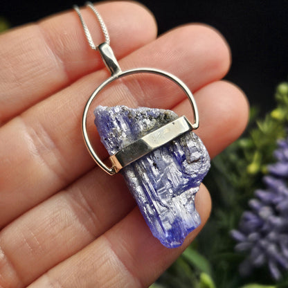 Tanzanite Crystal Pendant, Tanzanite Sterling Silver Pendant