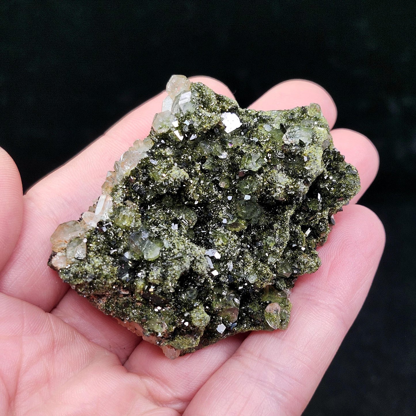 Forest Epidote 73g, Turkish Epidote and Quartz Cluster Specimen