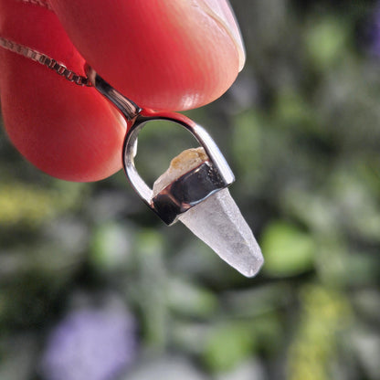 Blue Sapphire Crystal Pendant, Blue Sapphire Sterling Silver Necklace