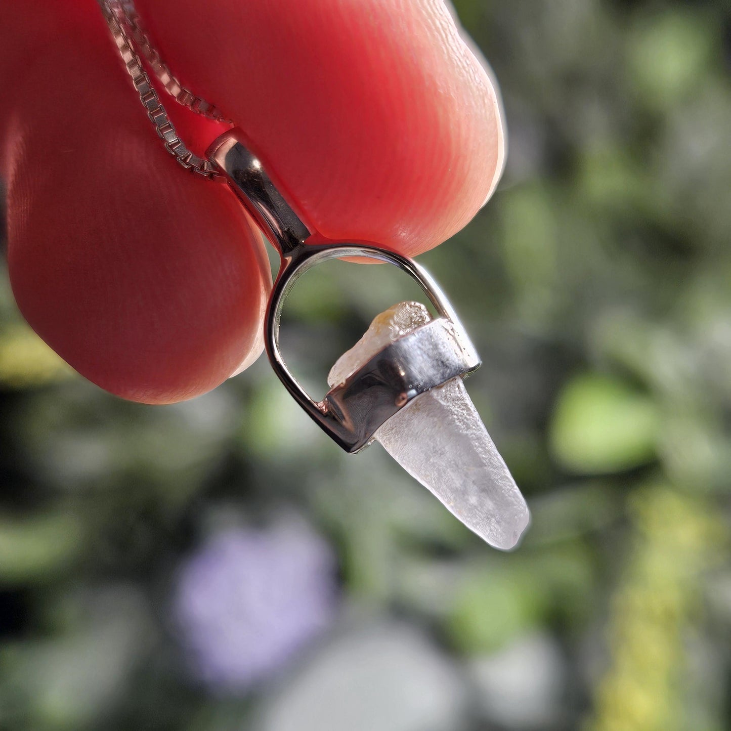 Blue Sapphire Crystal Pendant, Blue Sapphire Sterling Silver Necklace