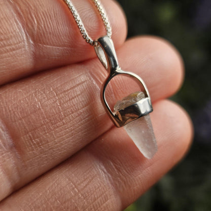 Blue Sapphire Crystal Pendant, Blue Sapphire Sterling Silver Necklace