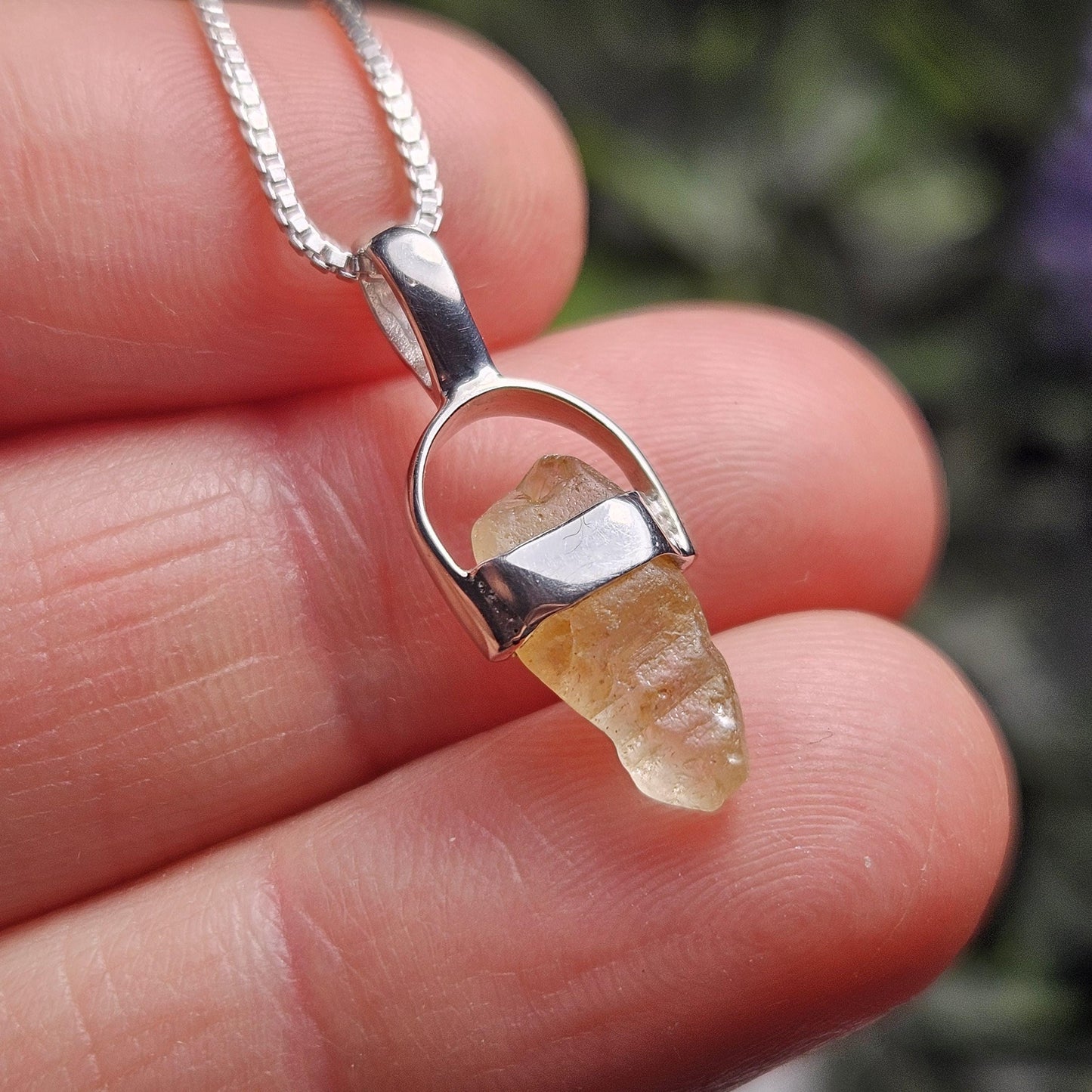 Yellow Sapphire OLD STOCK Sri Lankan Crystal Pendant, Yellow Sapphire Sterling Silver Necklace