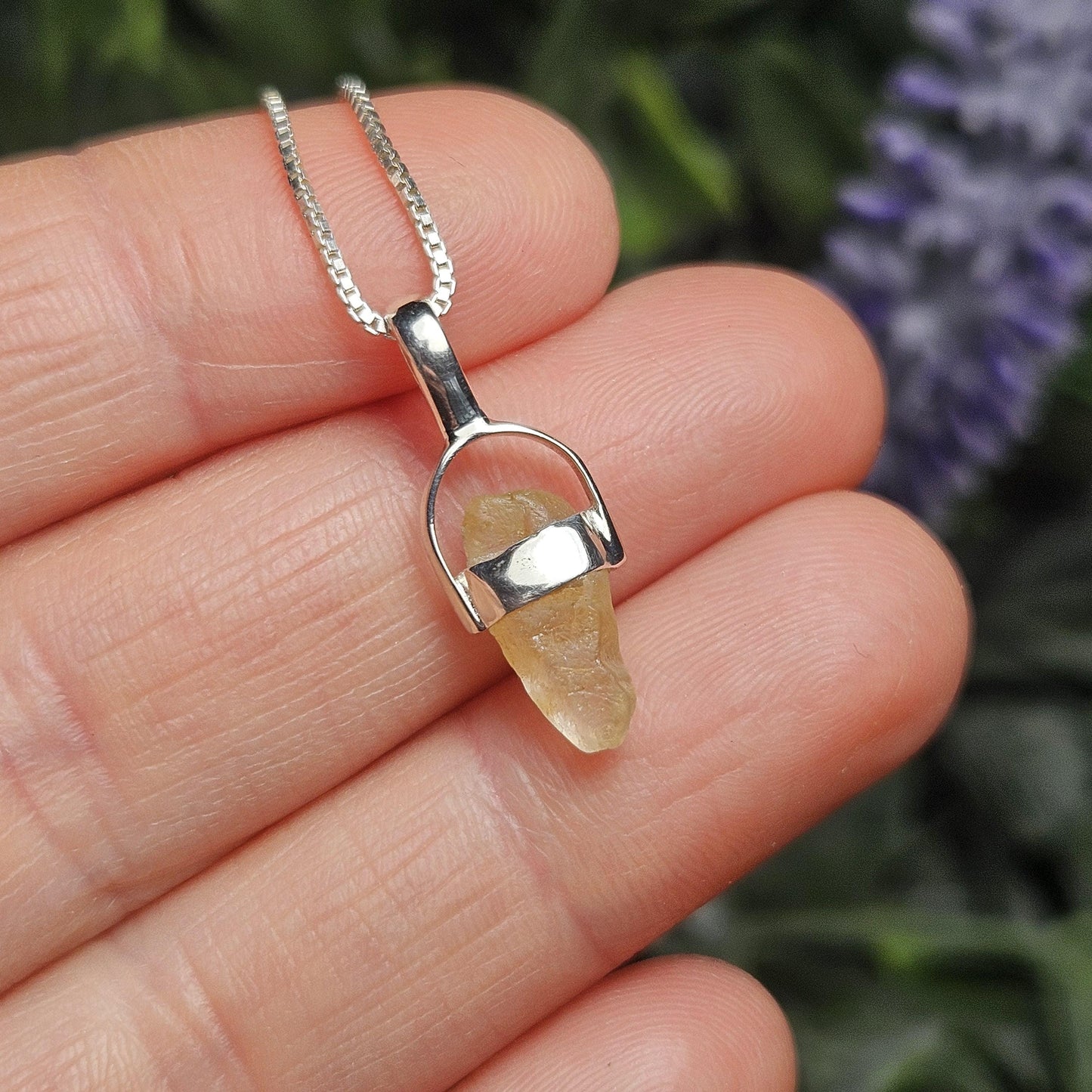 Yellow Sapphire OLD STOCK Sri Lankan Crystal Pendant, Yellow Sapphire Sterling Silver Necklace