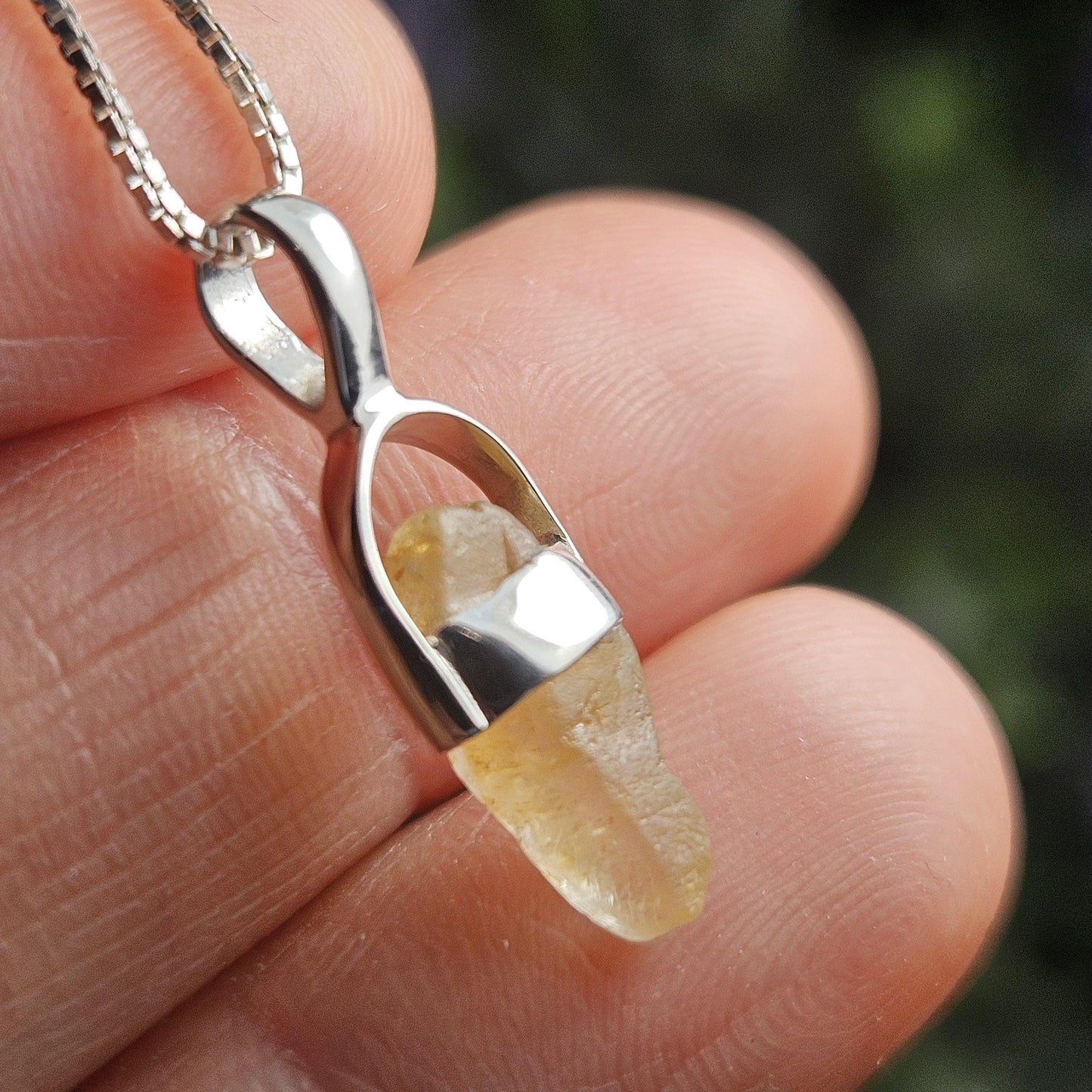 Yellow Sapphire OLD STOCK Sri Lankan Crystal Pendant, Yellow Sapphire Sterling Silver Necklace